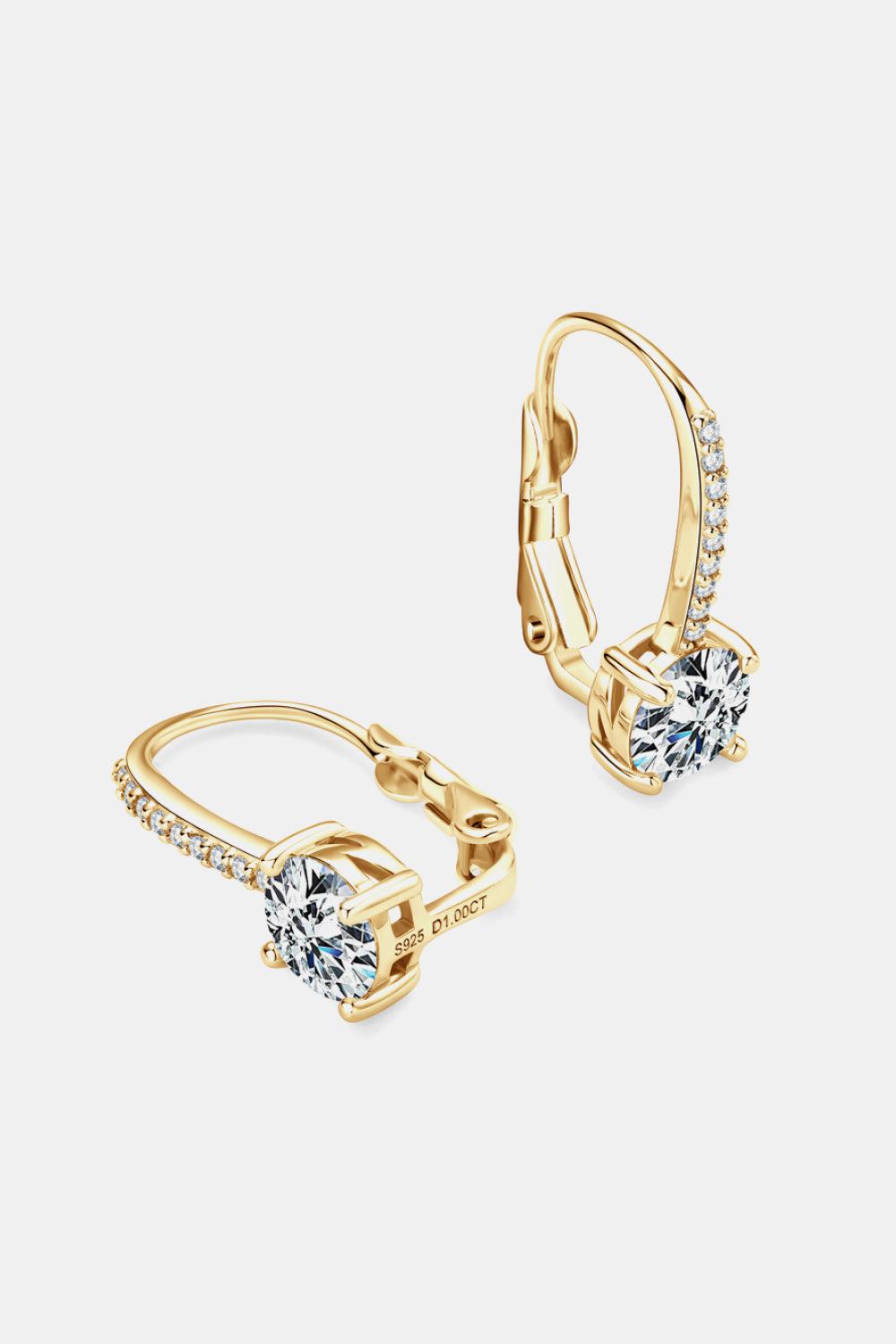 2 Carat Moissanite 925 Sterling Silver Earrings BLUE ZONE PLANET