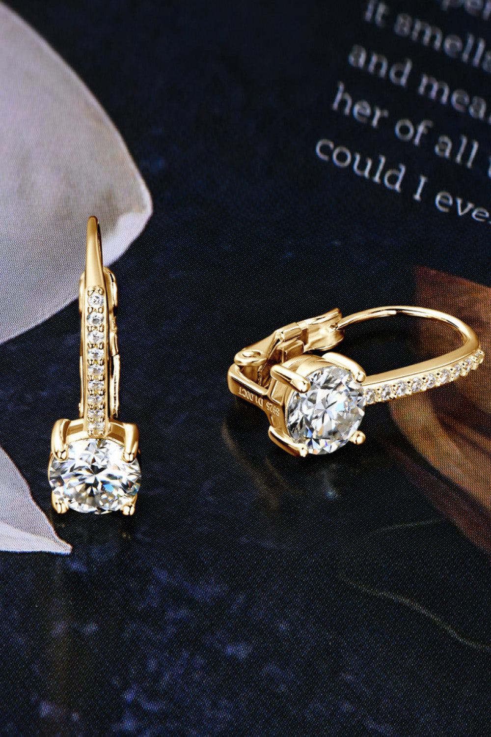 2 Carat Moissanite 925 Sterling Silver Earrings BLUE ZONE PLANET