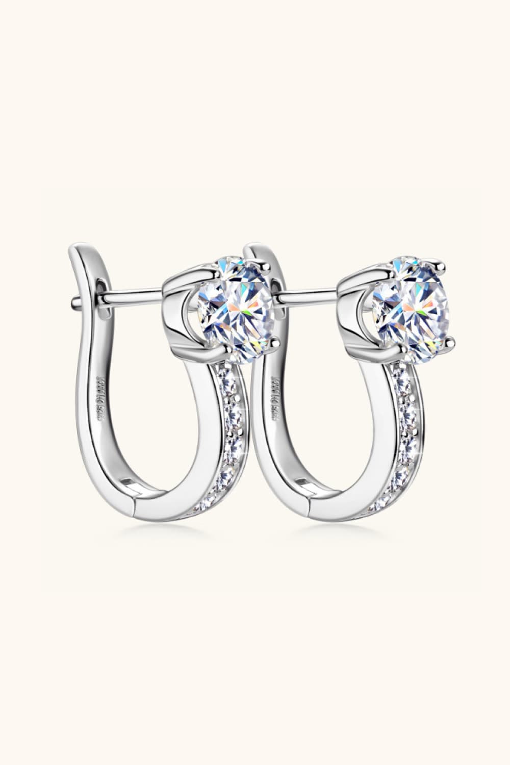 2 Carat Moissanite 925 Sterling Silver Earrings BLUE ZONE PLANET