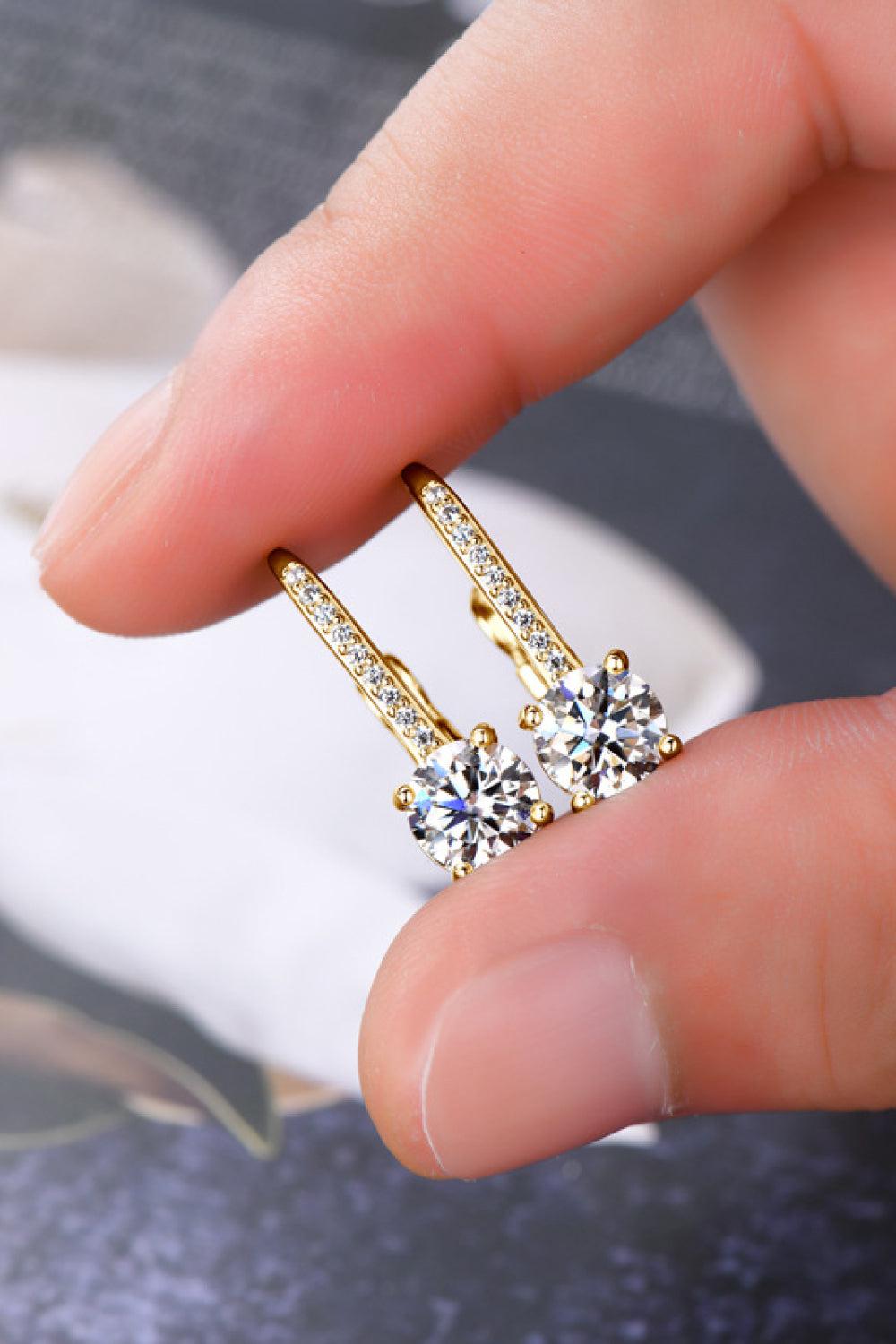 2 Carat Moissanite 925 Sterling Silver Earrings BLUE ZONE PLANET