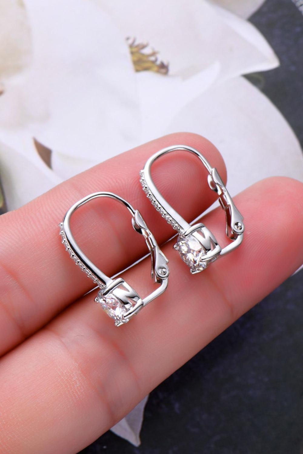 2 Carat Moissanite 925 Sterling Silver Earrings BLUE ZONE PLANET