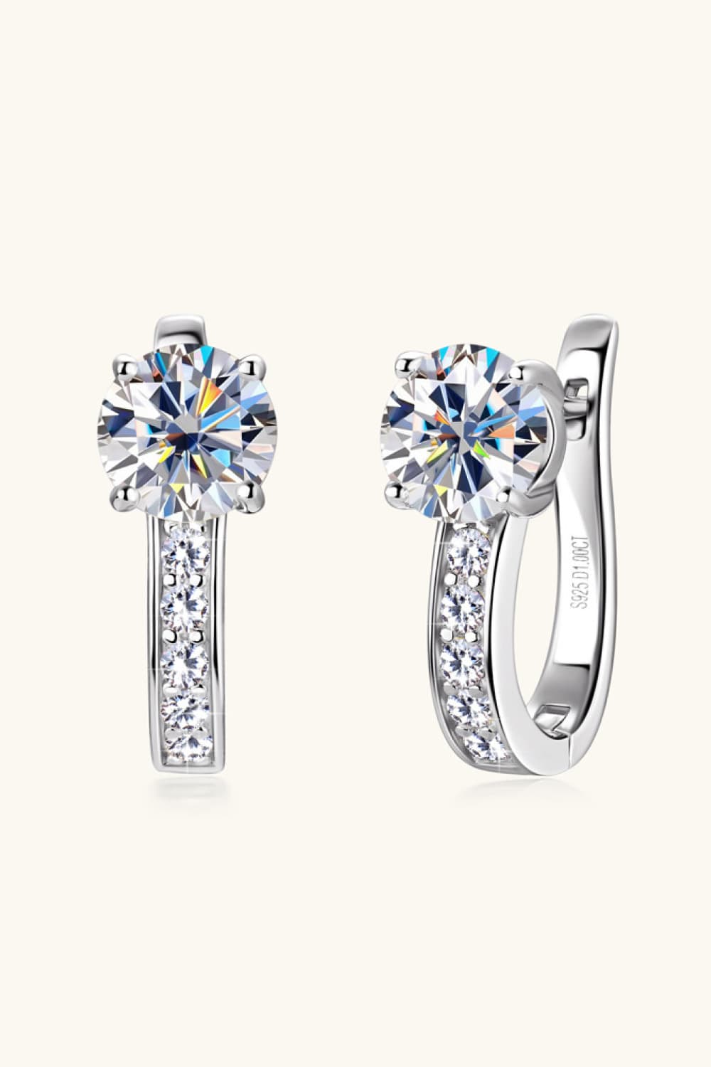 2 Carat Moissanite 925 Sterling Silver Earrings BLUE ZONE PLANET
