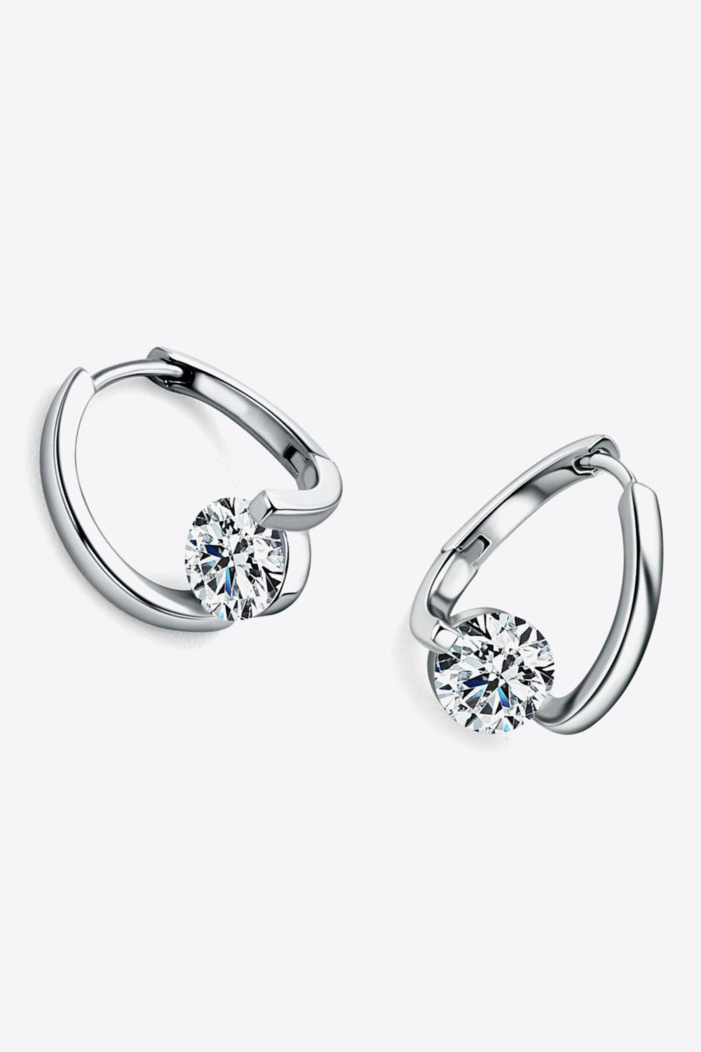 2 Carat Moissanite 925 Sterling Silver Heart Earrings BLUE ZONE PLANET