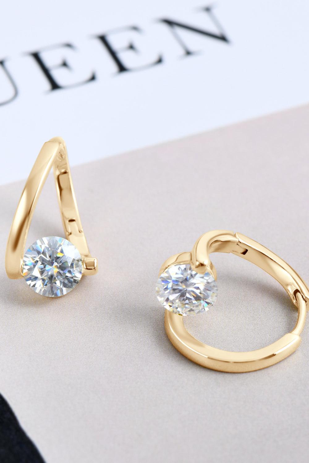 2 Carat Moissanite 925 Sterling Silver Heart Earrings BLUE ZONE PLANET
