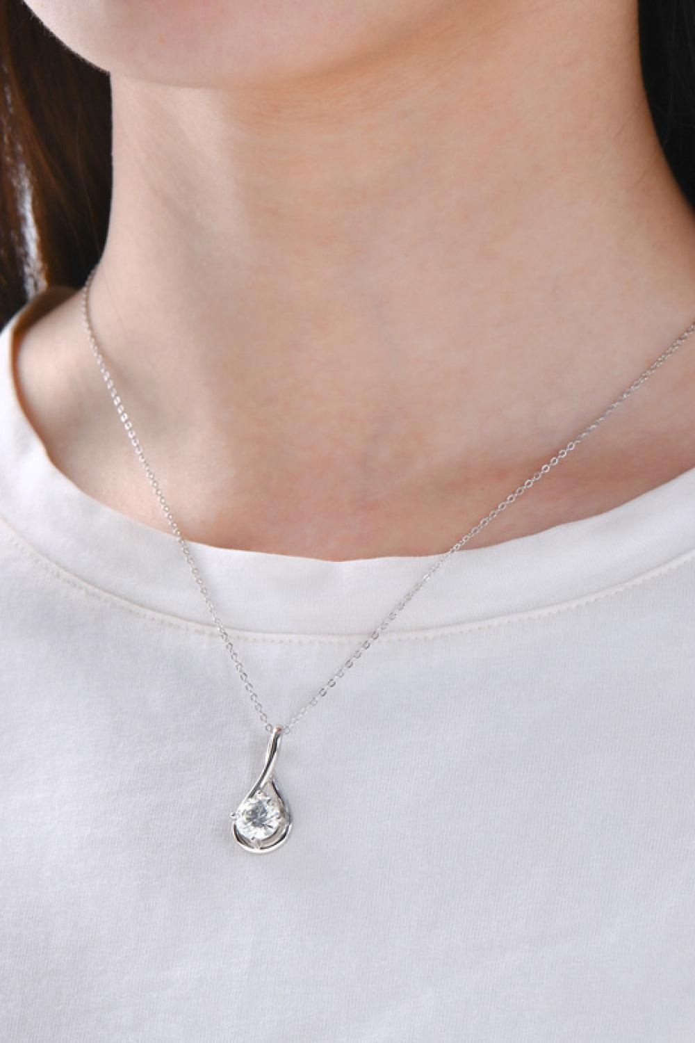 2 Carat Moissanite 925 Sterling Silver Necklace BLUE ZONE PLANET
