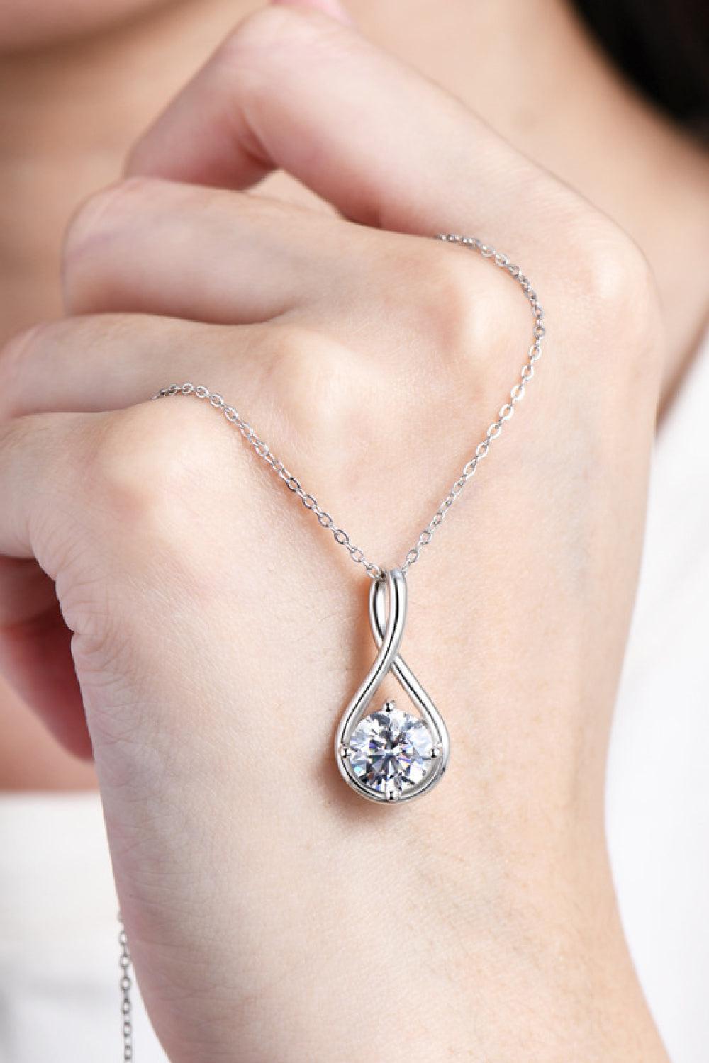 2 Carat Moissanite 925 Sterling Silver Necklace BLUE ZONE PLANET
