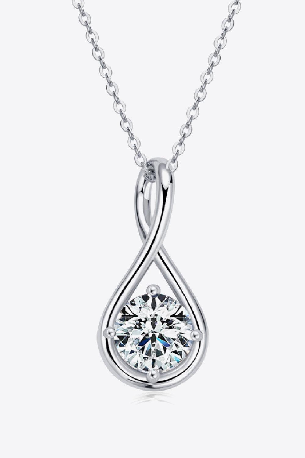 2 Carat Moissanite 925 Sterling Silver Necklace BLUE ZONE PLANET