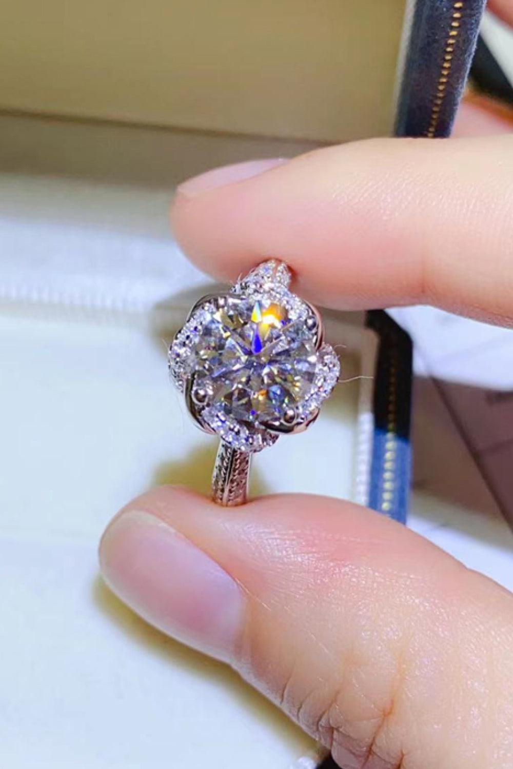 2 Carat Moissanite 925 Sterling Silver Ring BLUE ZONE PLANET
