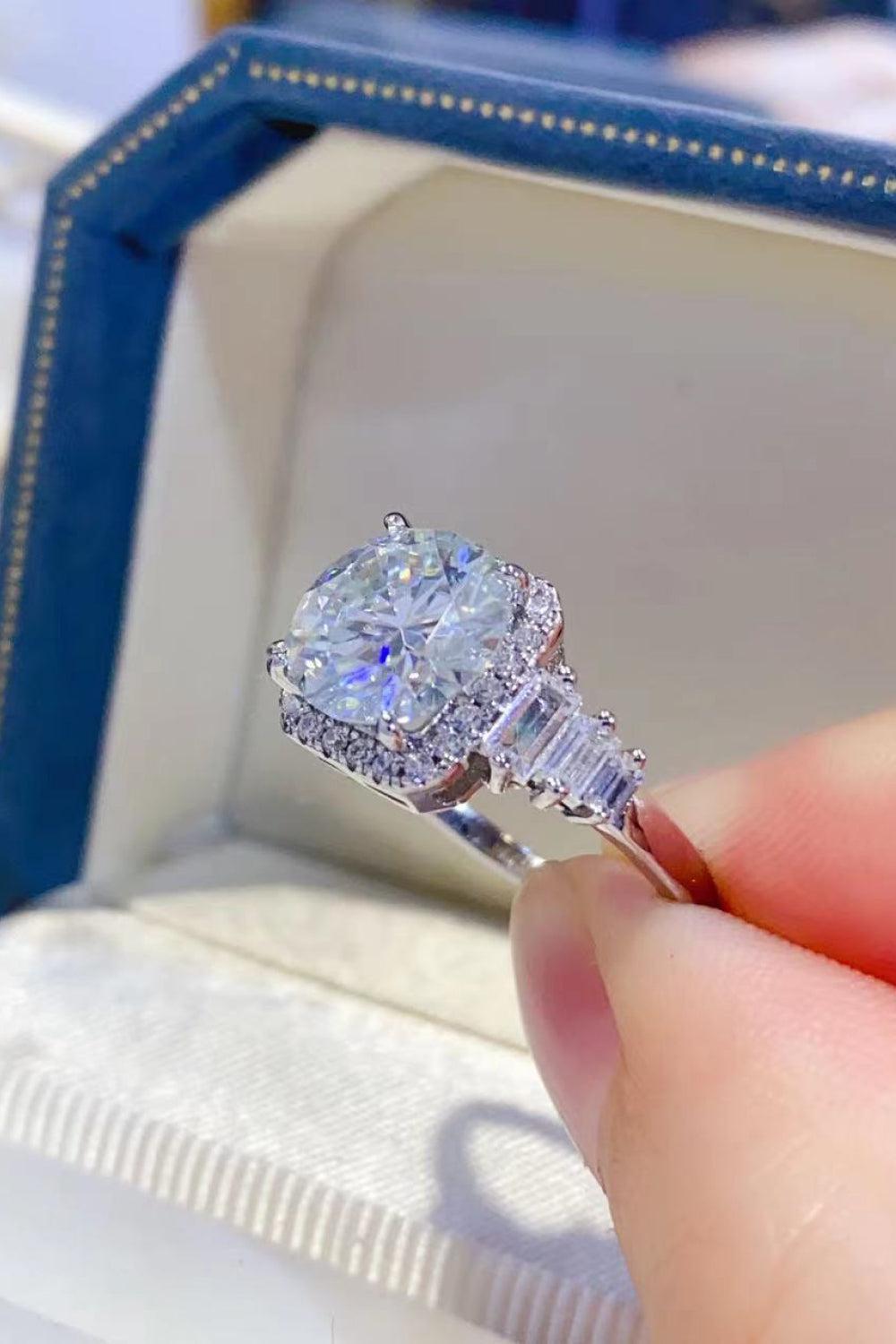 2 Carat Moissanite 925 Sterling Silver Ring BLUE ZONE PLANET