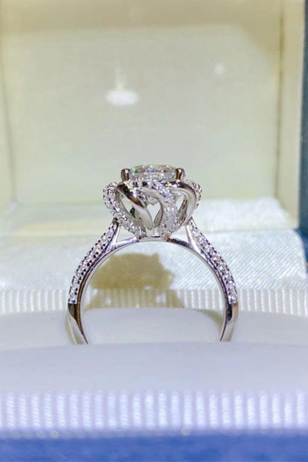 2 Carat Moissanite 925 Sterling Silver Ring BLUE ZONE PLANET