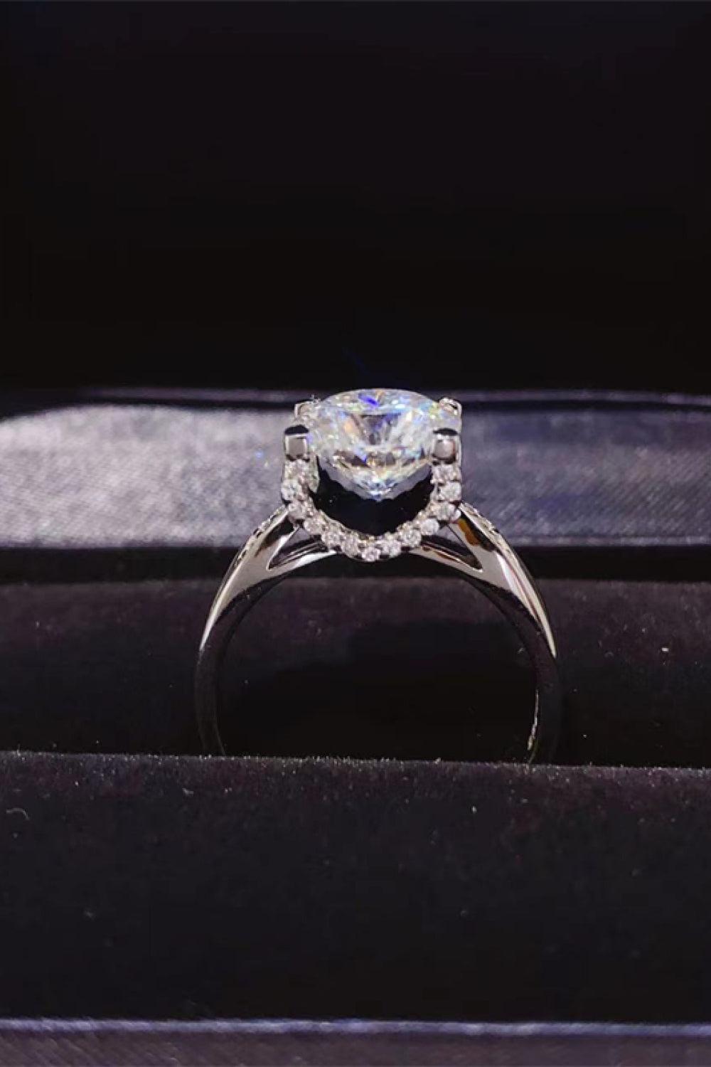 2 Carat Moissanite 925 Sterling Silver Ring BLUE ZONE PLANET