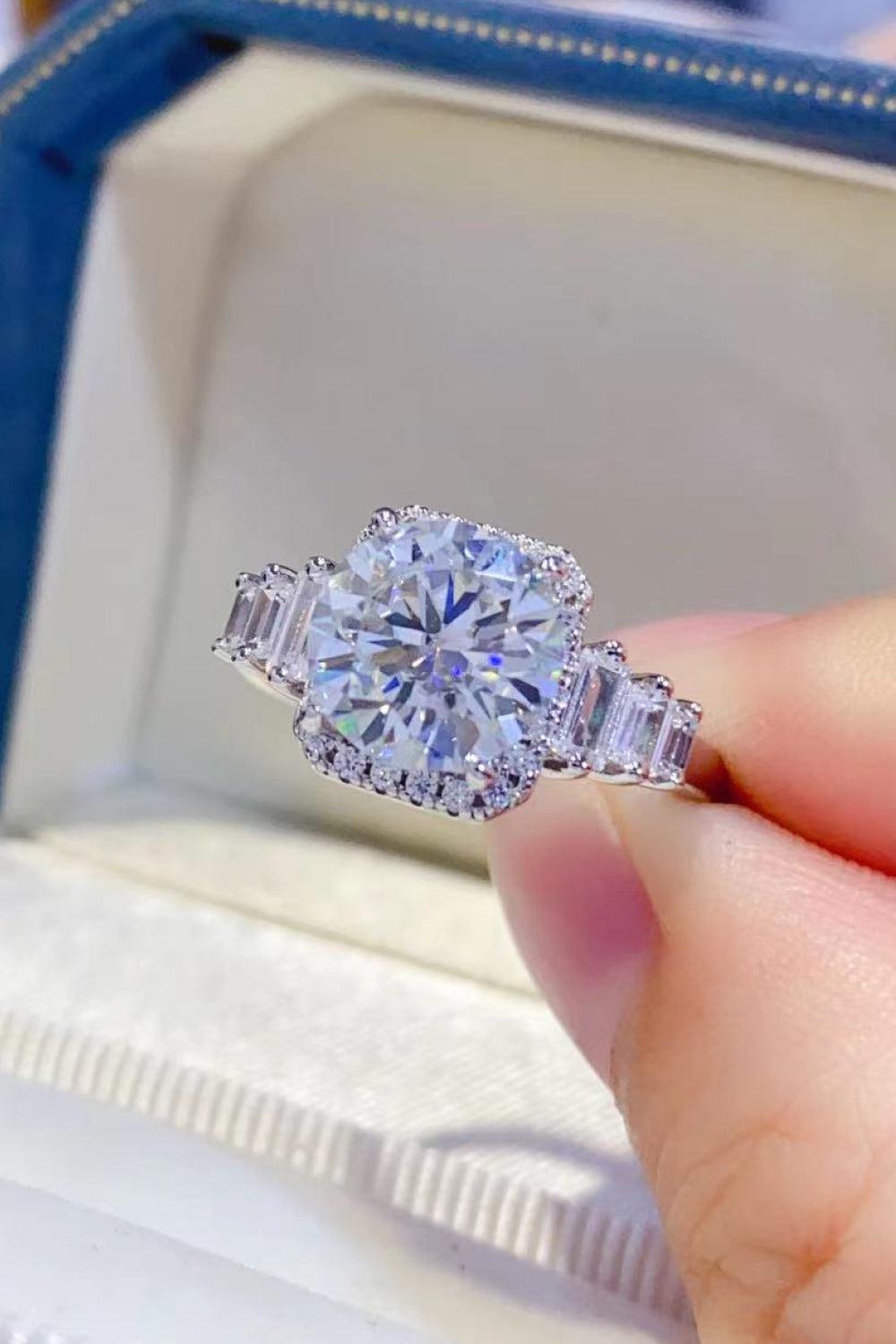 2 Carat Moissanite 925 Sterling Silver Ring BLUE ZONE PLANET