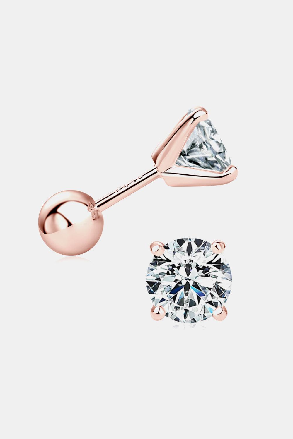 2 Carat Moissanite 925 Sterling Silver Stud Earrings BLUE ZONE PLANET