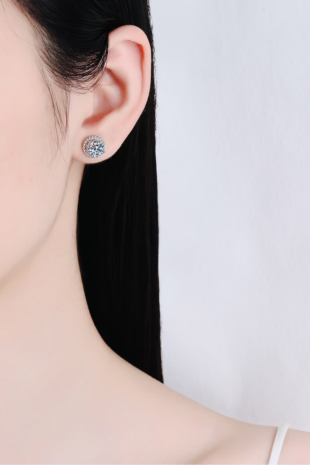 2 Carat Moissanite 925 Sterling Silver Stud Earrings BLUE ZONE PLANET