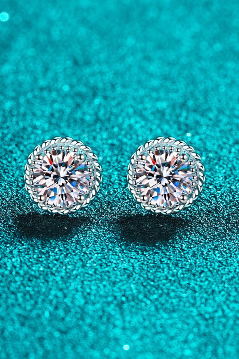 2 Carat Moissanite 925 Sterling Silver Stud Earrings BLUE ZONE PLANET