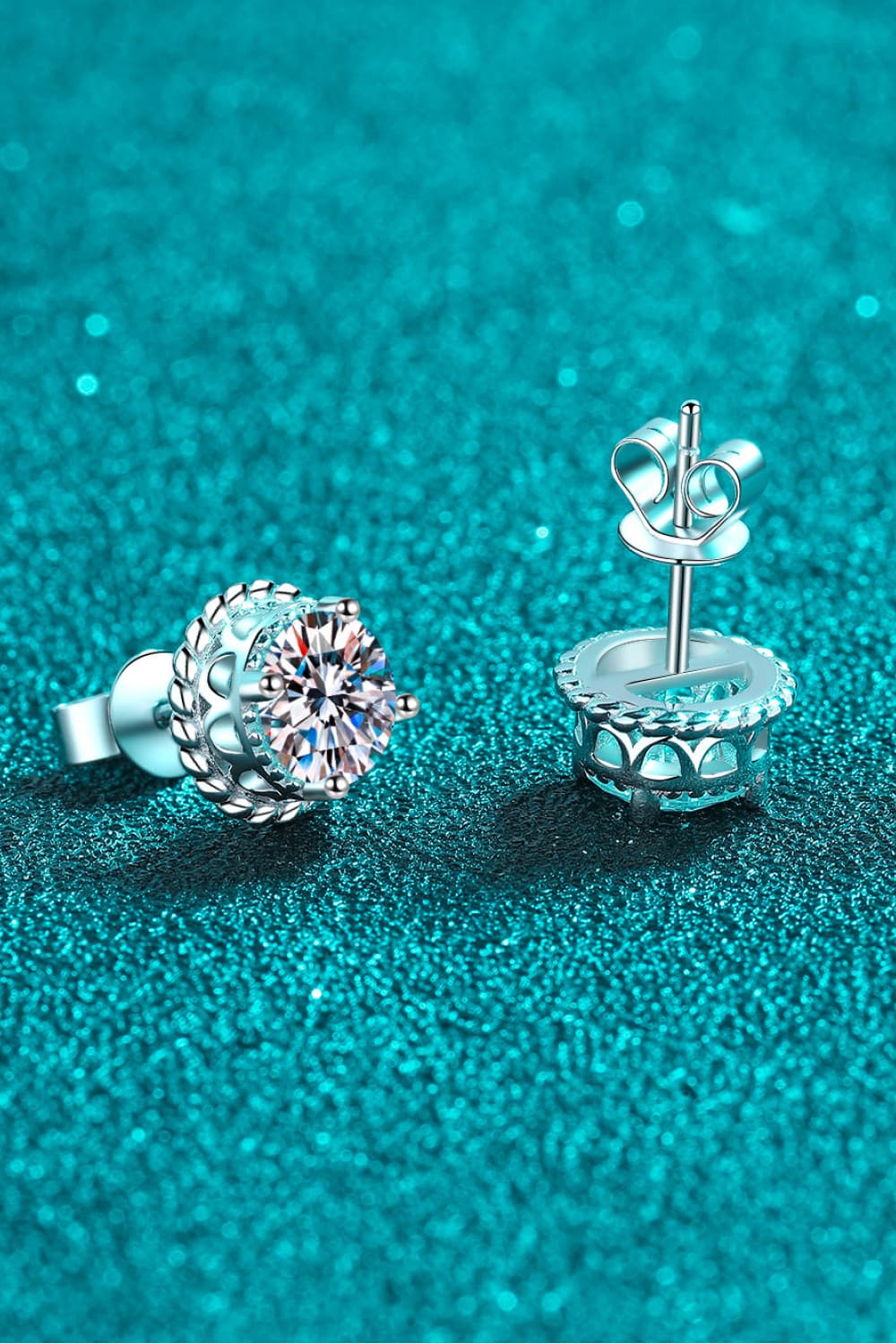 2 Carat Moissanite 925 Sterling Silver Stud Earrings BLUE ZONE PLANET