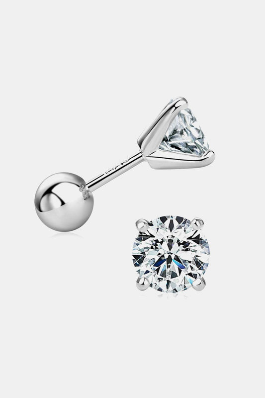 2 Carat Moissanite 925 Sterling Silver Stud Earrings BLUE ZONE PLANET