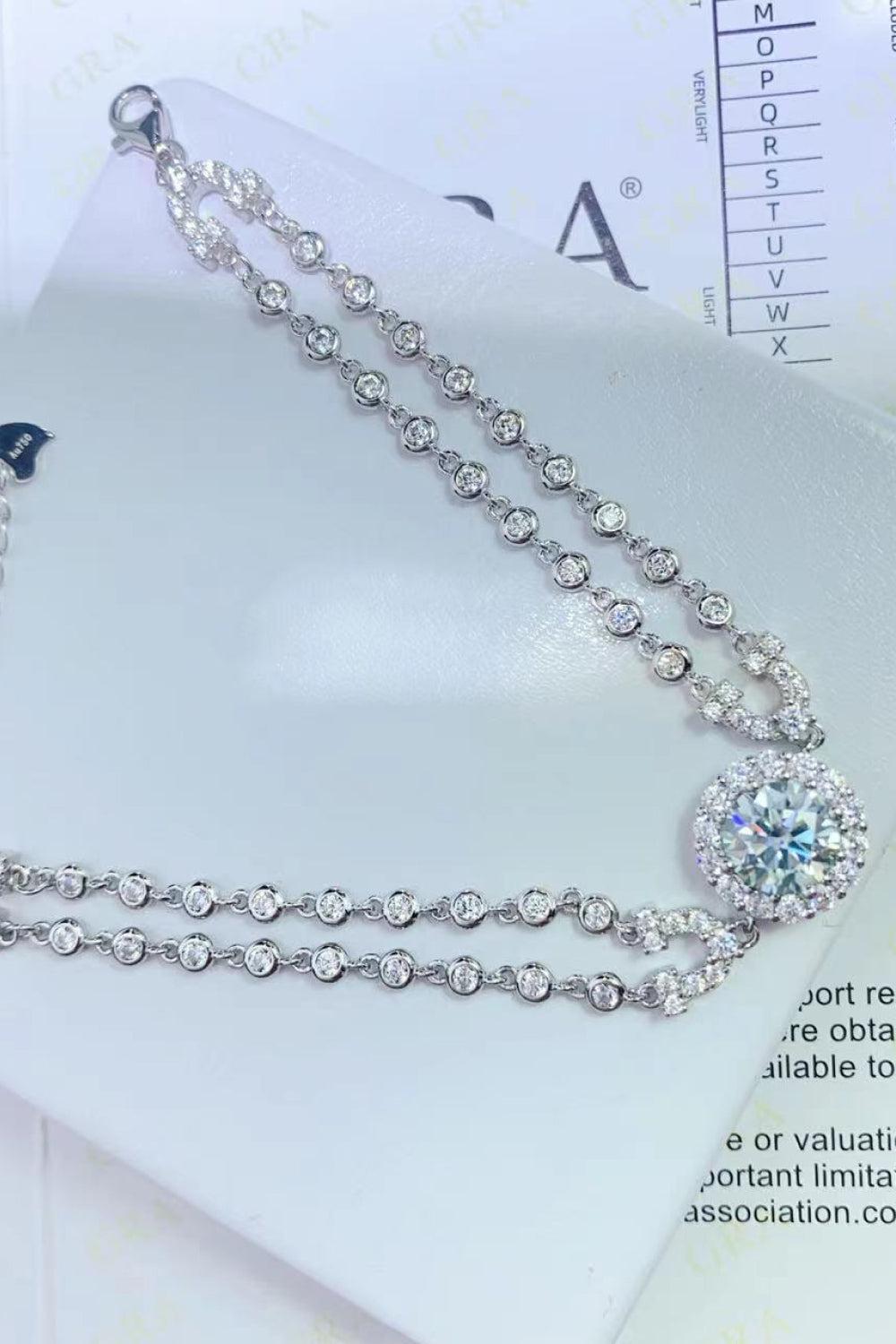 2 Carat Moissanite Double-Layered Bracelet BLUE ZONE PLANET