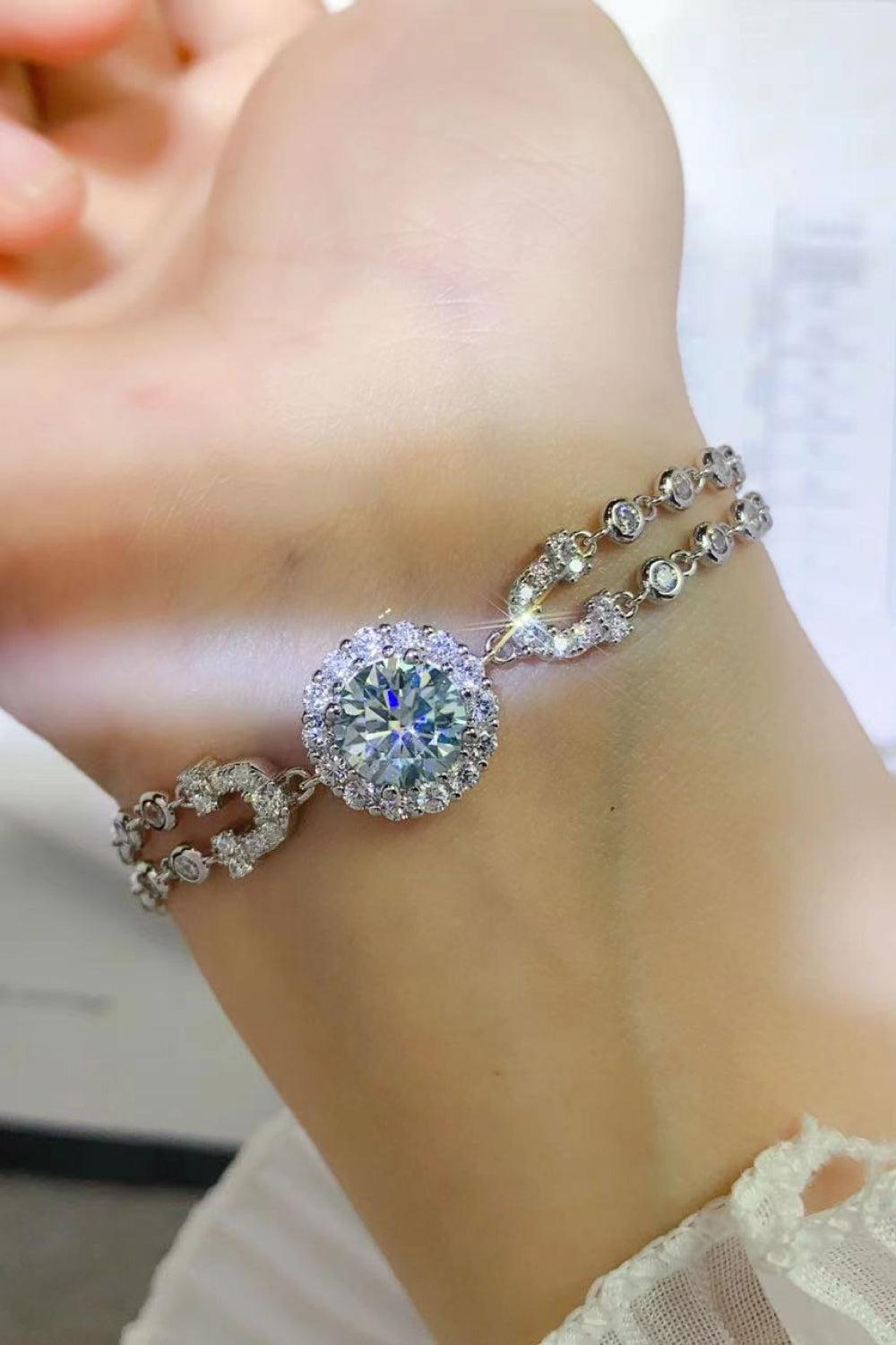 2 Carat Moissanite Double-Layered Bracelet BLUE ZONE PLANET