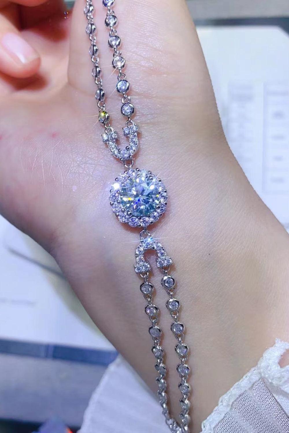 2 Carat Moissanite Double-Layered Bracelet BLUE ZONE PLANET