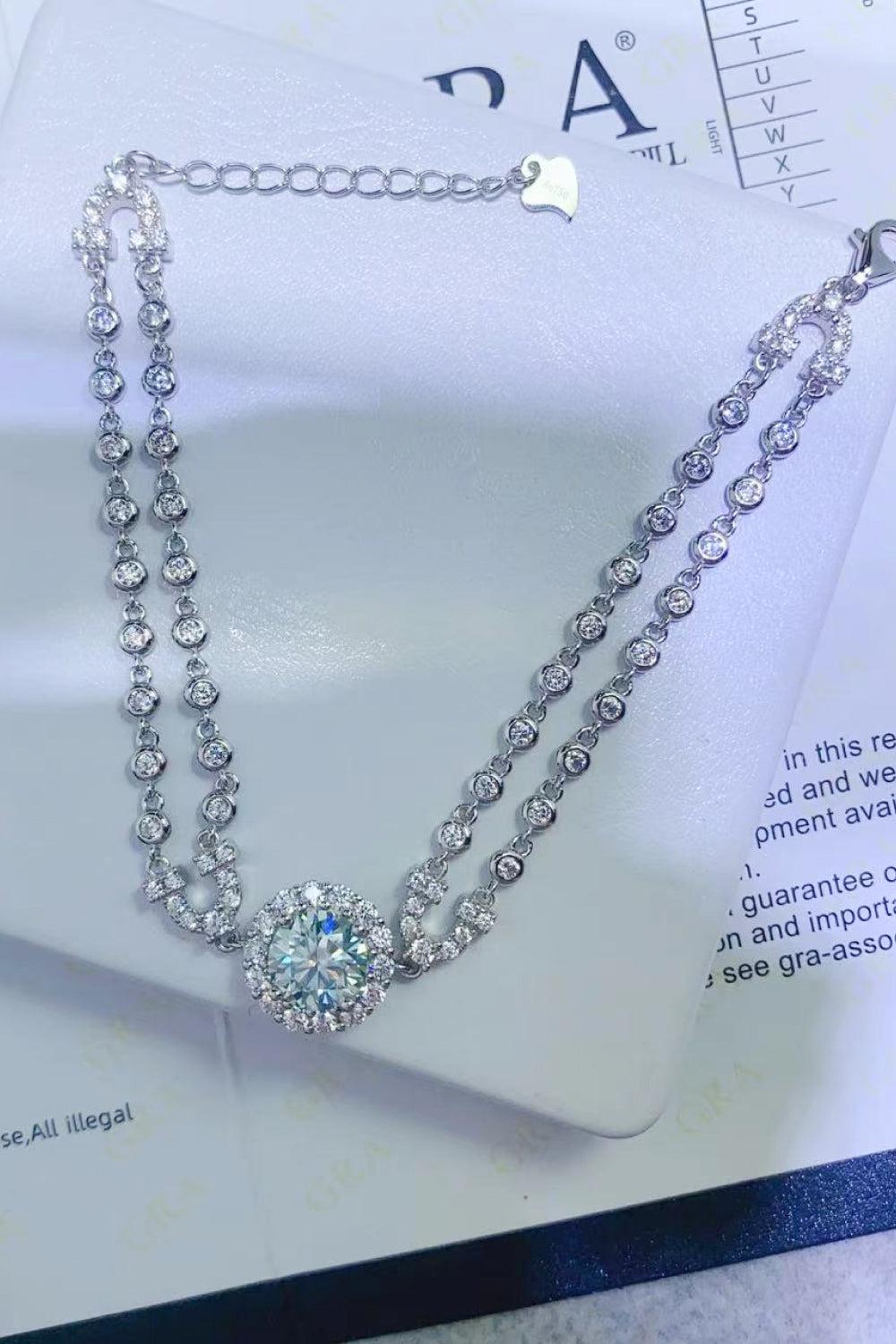 2 Carat Moissanite Double-Layered Bracelet BLUE ZONE PLANET