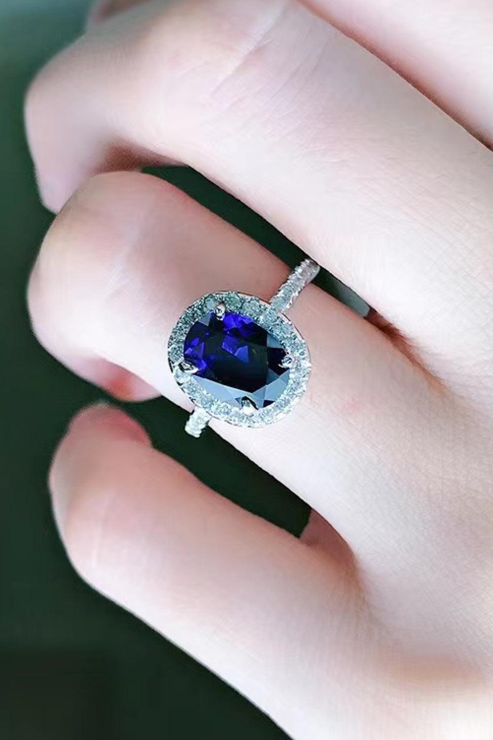 2 Carat Moissanite Pigeon Egg Ring BLUE ZONE PLANET