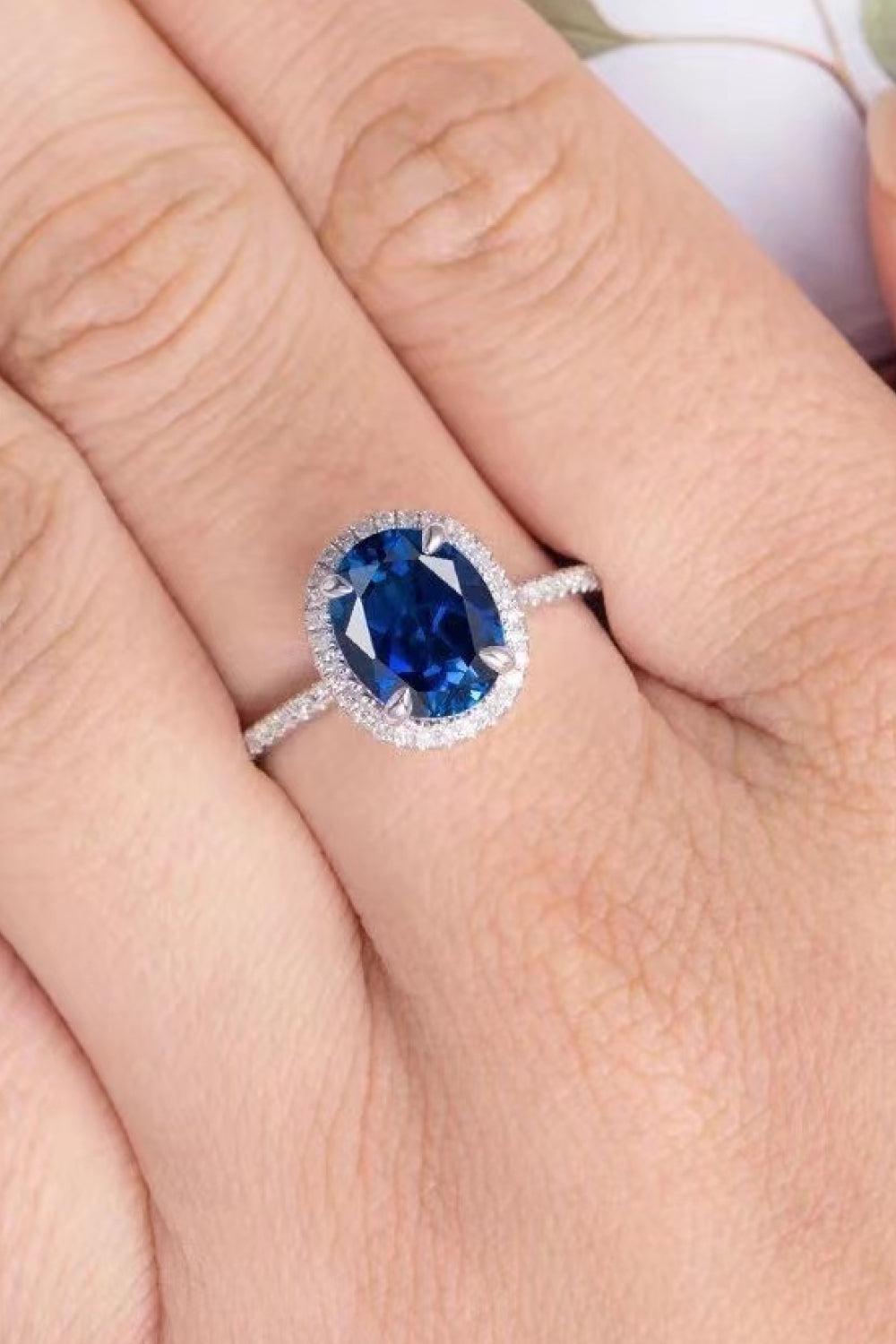2 Carat Moissanite Pigeon Egg Ring BLUE ZONE PLANET