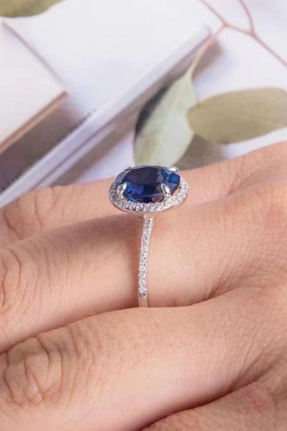 2 Carat Moissanite Pigeon Egg Ring BLUE ZONE PLANET