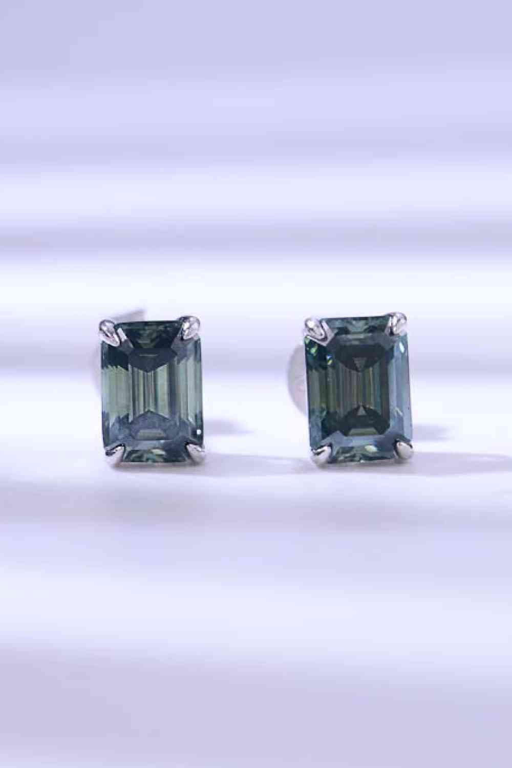 2 Carat Moissanite Stud Earrings in Green BLUE ZONE PLANET