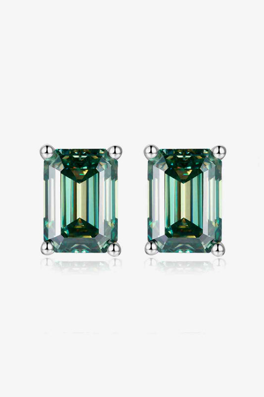 2 Carat Moissanite Stud Earrings in Green BLUE ZONE PLANET