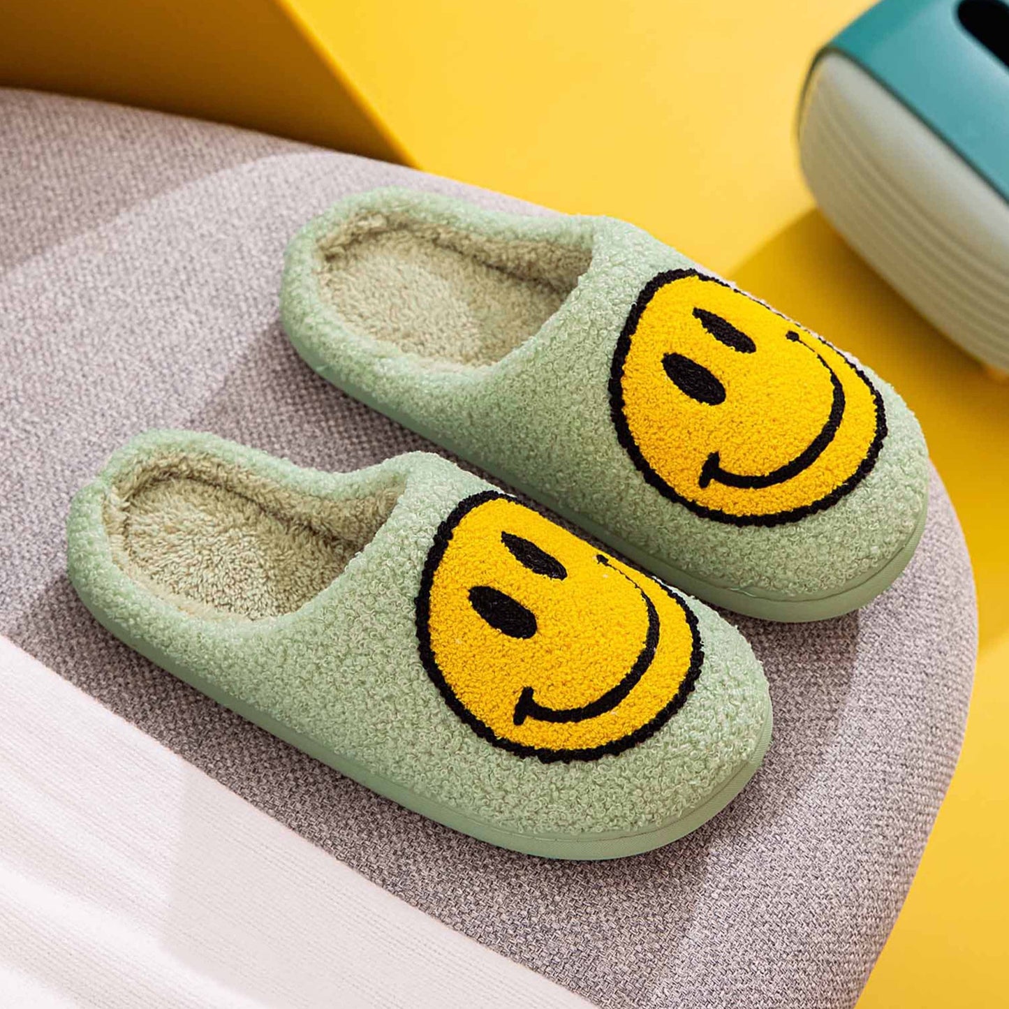 Blue Zone Planet | Melody Smiley Face Slippers BLUE ZONE PLANET