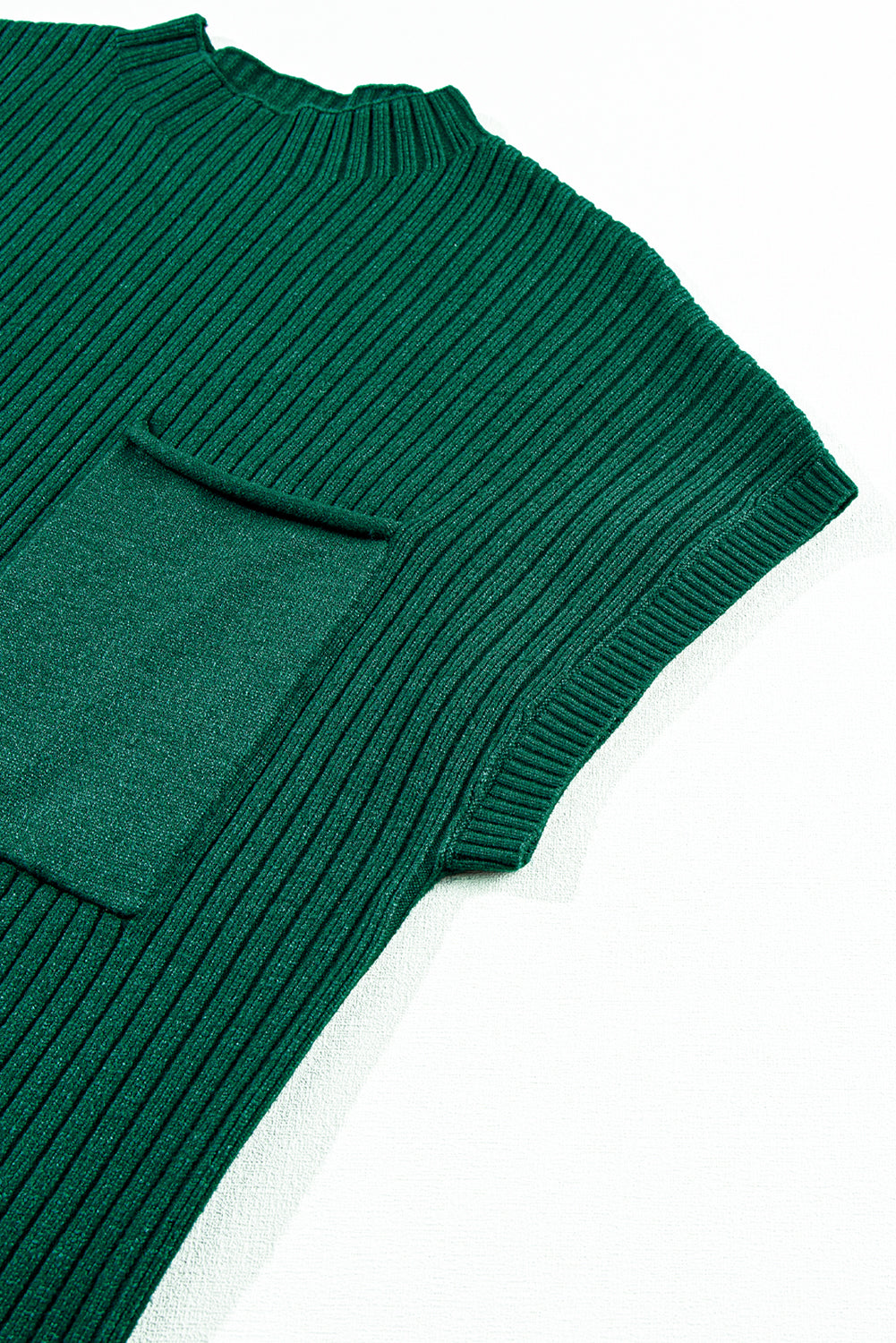 Blue Zone Planet | Oatmeal Patch Pocket Ribbed Knit Short Sleeve Sweater Dress Blue Zone Planet