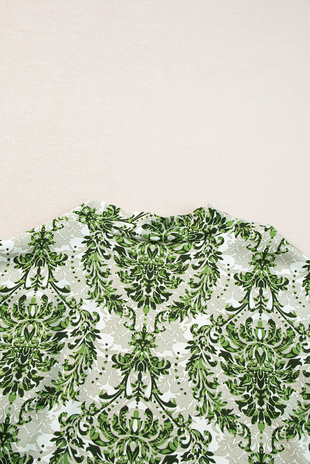 Blue Zone Planet | Green Vintage Floral Print Open Top and Shorts Outfit Blue Zone Planet