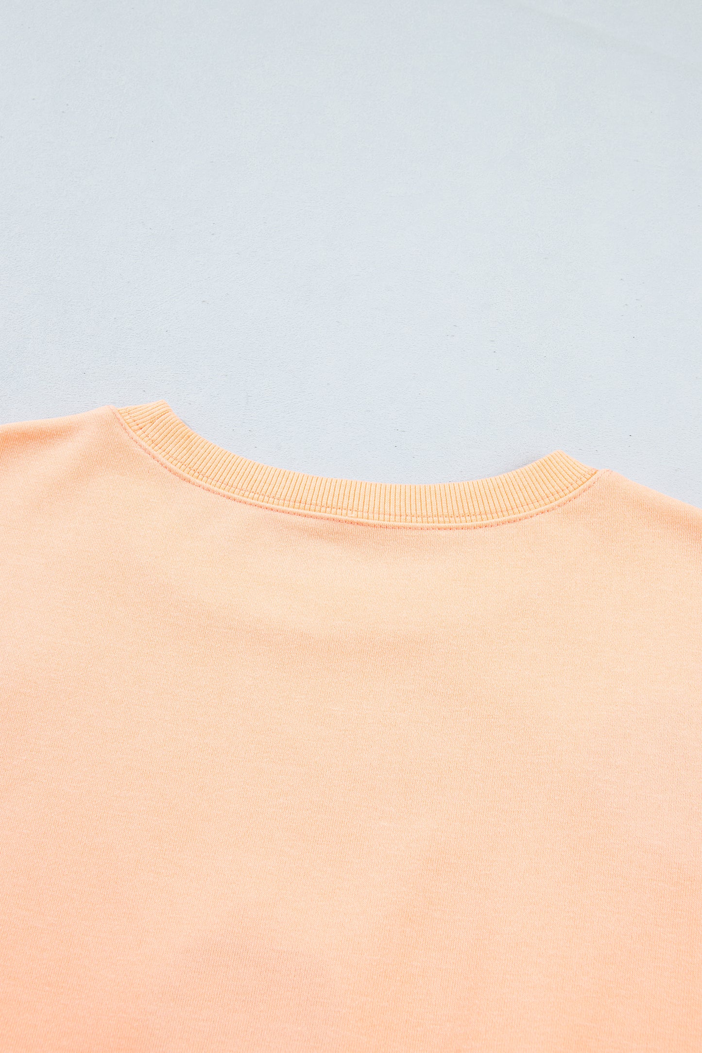 Orange Embroidered Pumpkin Face Drop Shoulder Sweatshirt