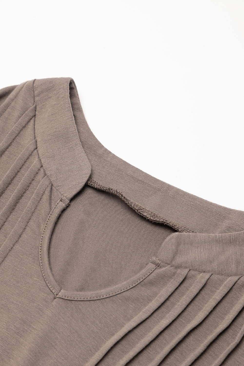 Blue Zone Planet |  Black Notched Neck Pleated Puff Sleeve Shift T-shirt Dress Blue Zone Planet