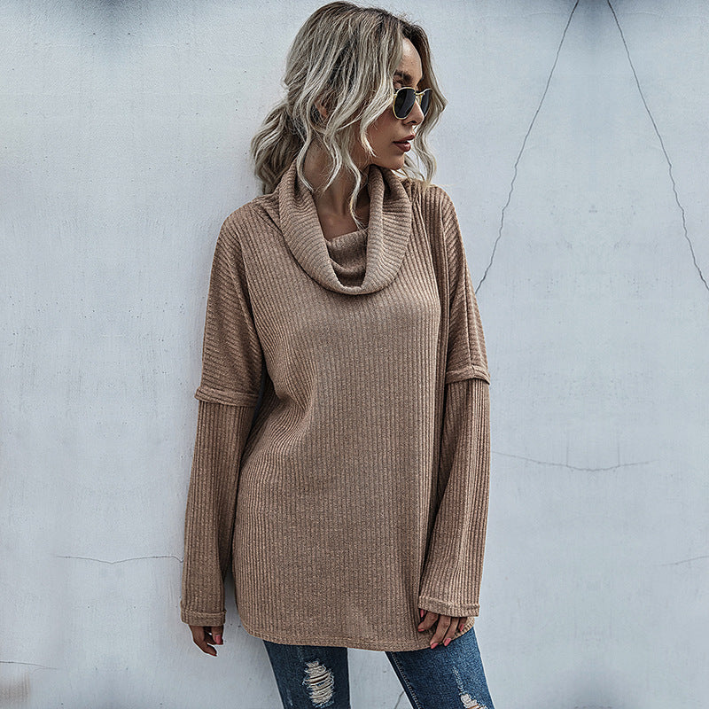 Blue Zone Planet | pile collar bottoming knitted sweater long sleeve inner layer BLUE ZONE PLANET