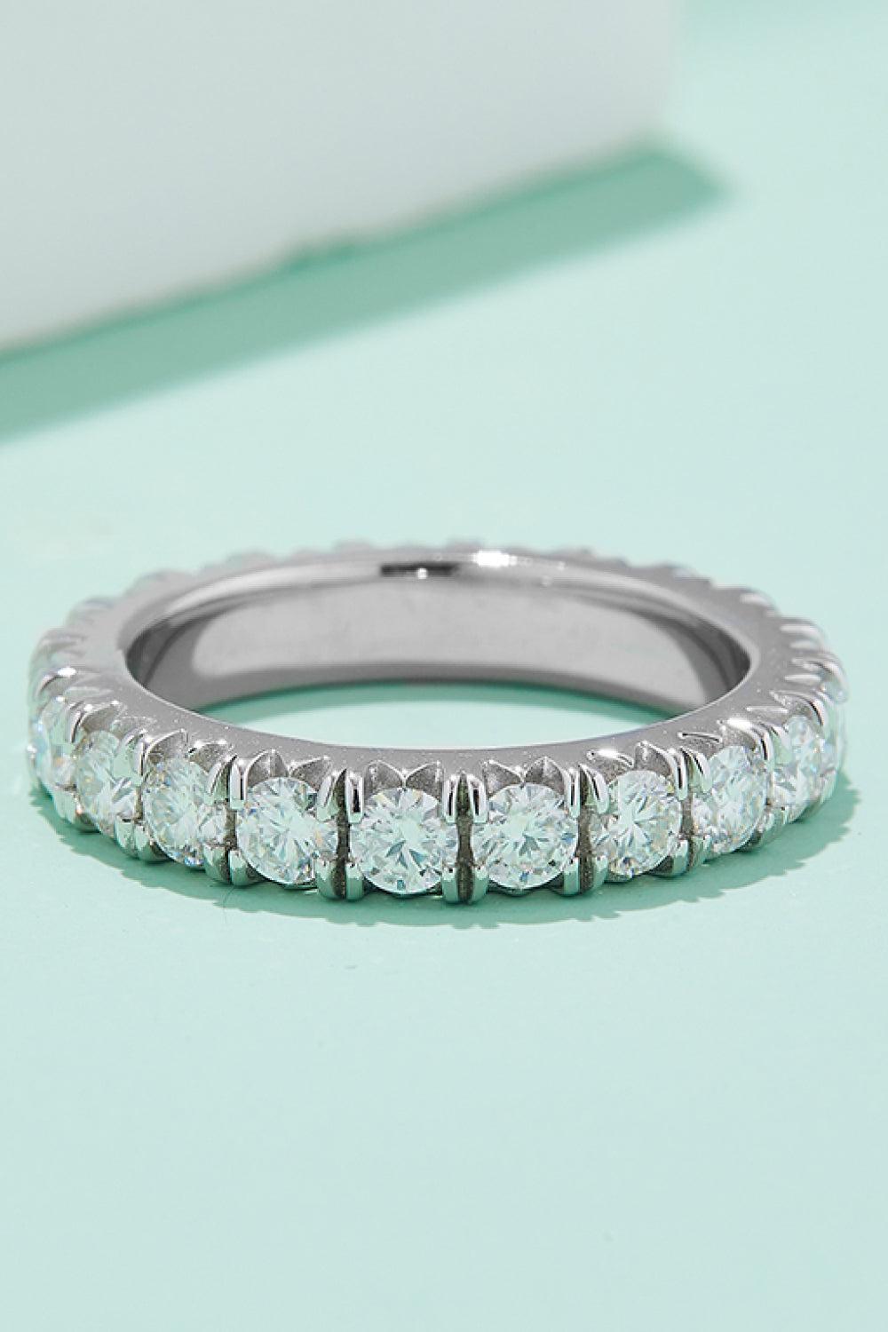 2.3 Carat Moissanite 925 Sterling Silver Eternity Ring BLUE ZONE PLANET