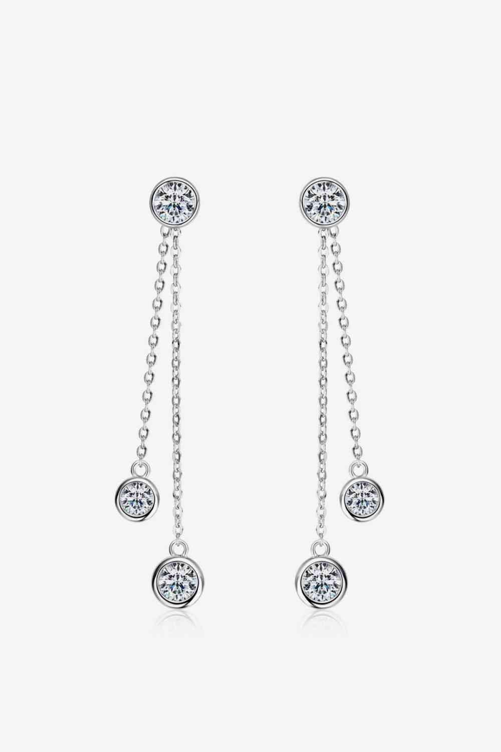 2.6 Carat Moissanite 925 Sterling Silver Earrings BLUE ZONE PLANET