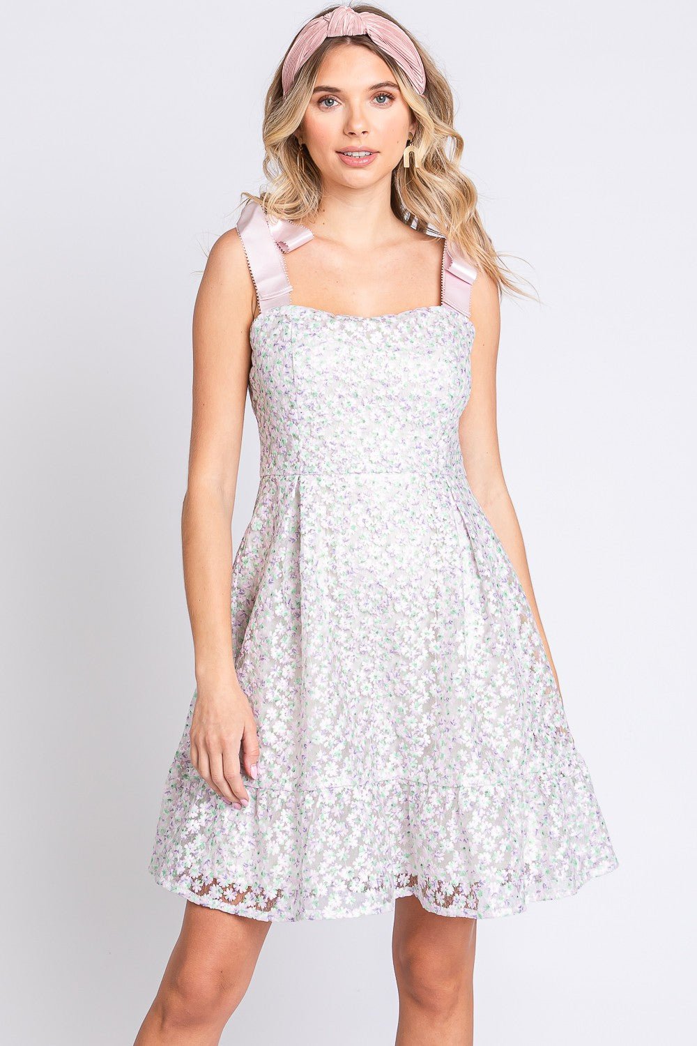 Blue Zone Planet | GeeGee Mesh Floral Embroidered Sleeveless Dress BLUE ZONE PLANET