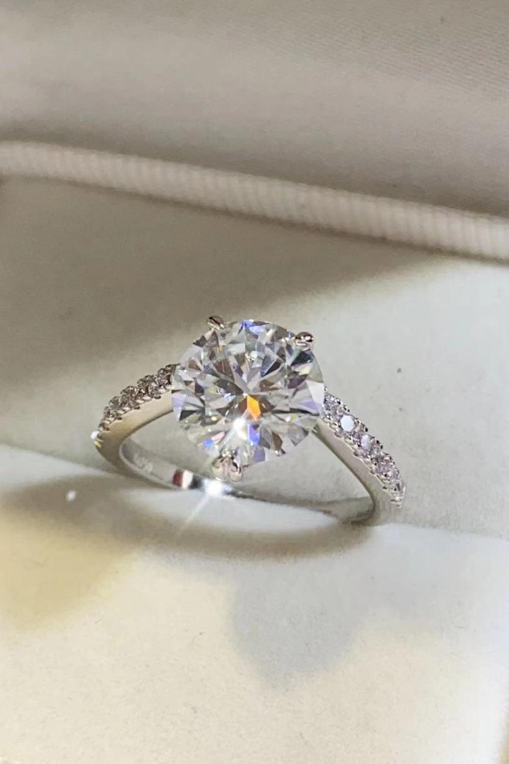 3 Carat Moissanite 925 Sterling Silver Ring BLUE ZONE PLANET