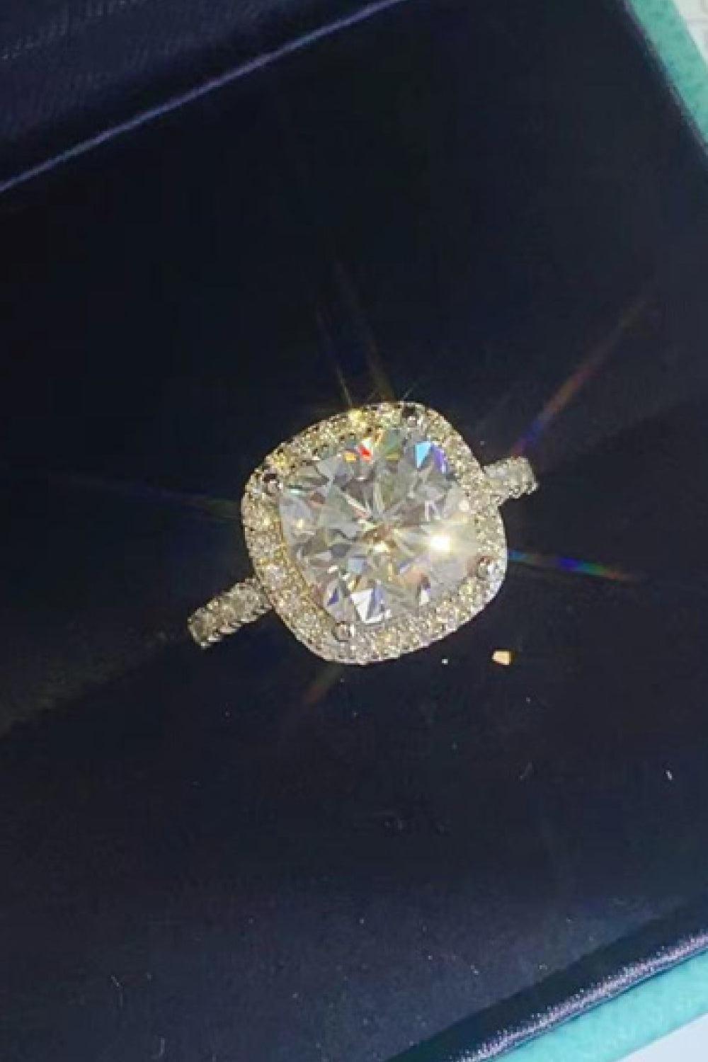 3 Carat Moissanite 925 Sterling Silver Square Ring BLUE ZONE PLANET