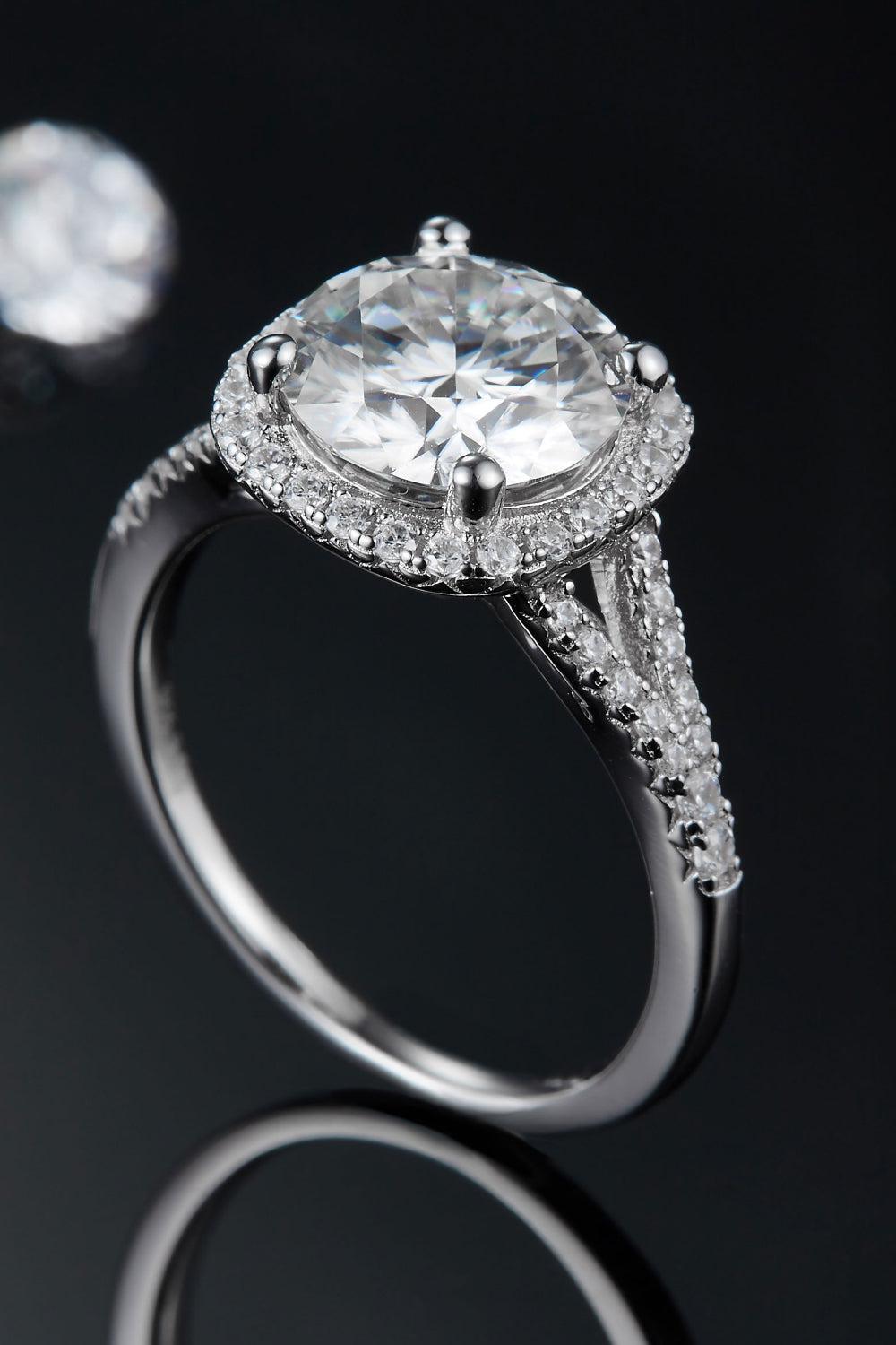3 Carat Moissanite Halo Ring BLUE ZONE PLANET