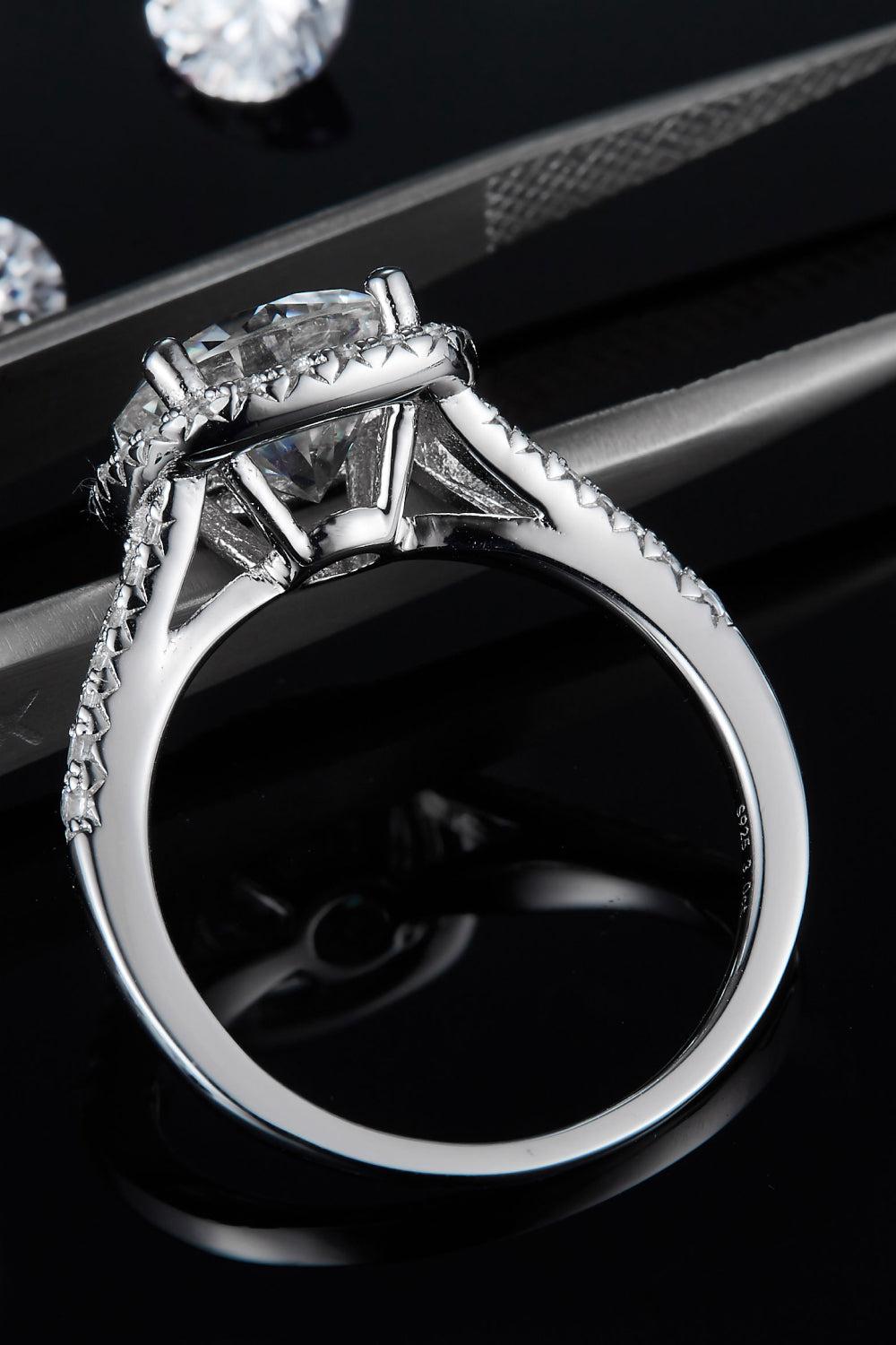3 Carat Moissanite Halo Ring BLUE ZONE PLANET
