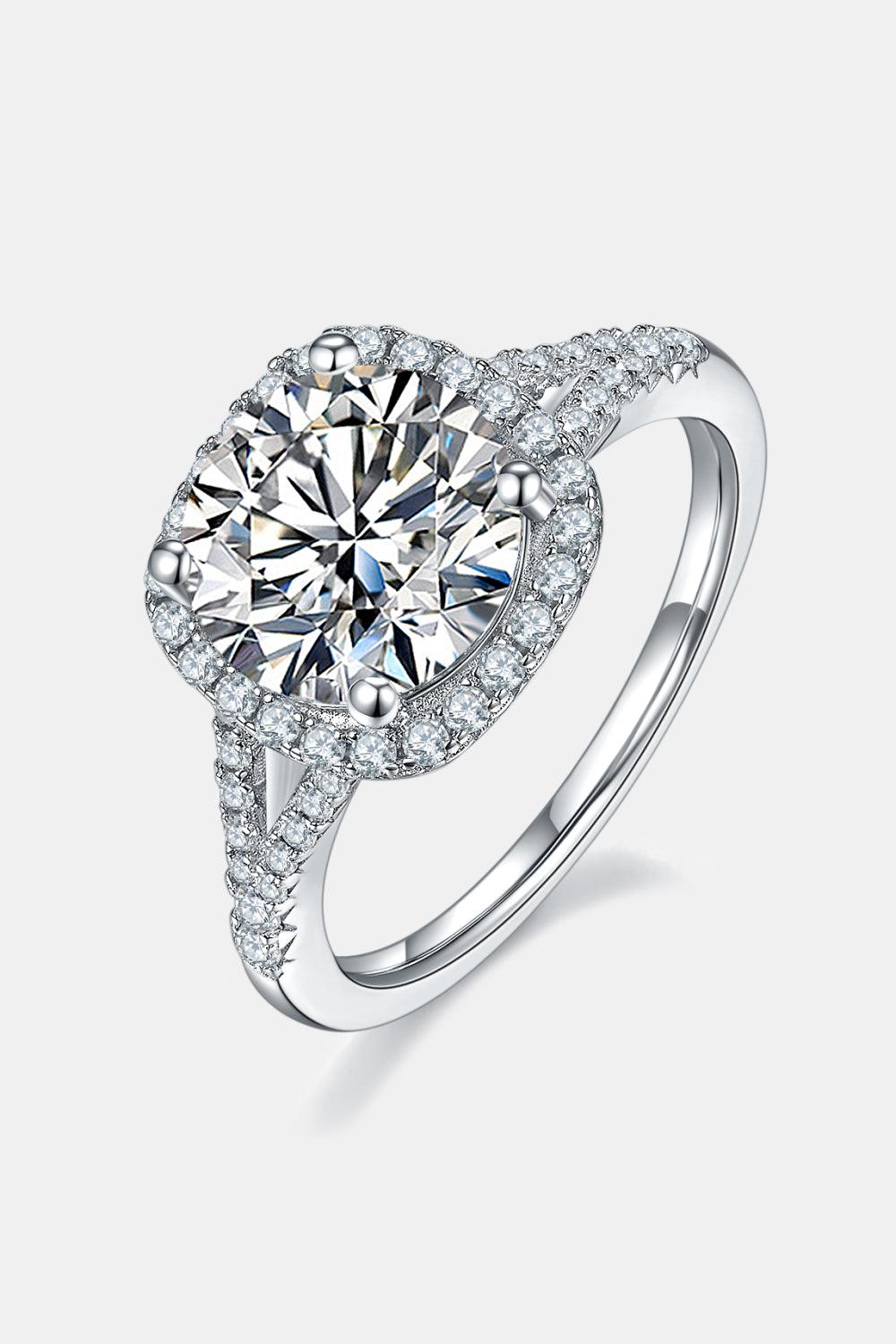 3 Carat Moissanite Halo Ring BLUE ZONE PLANET
