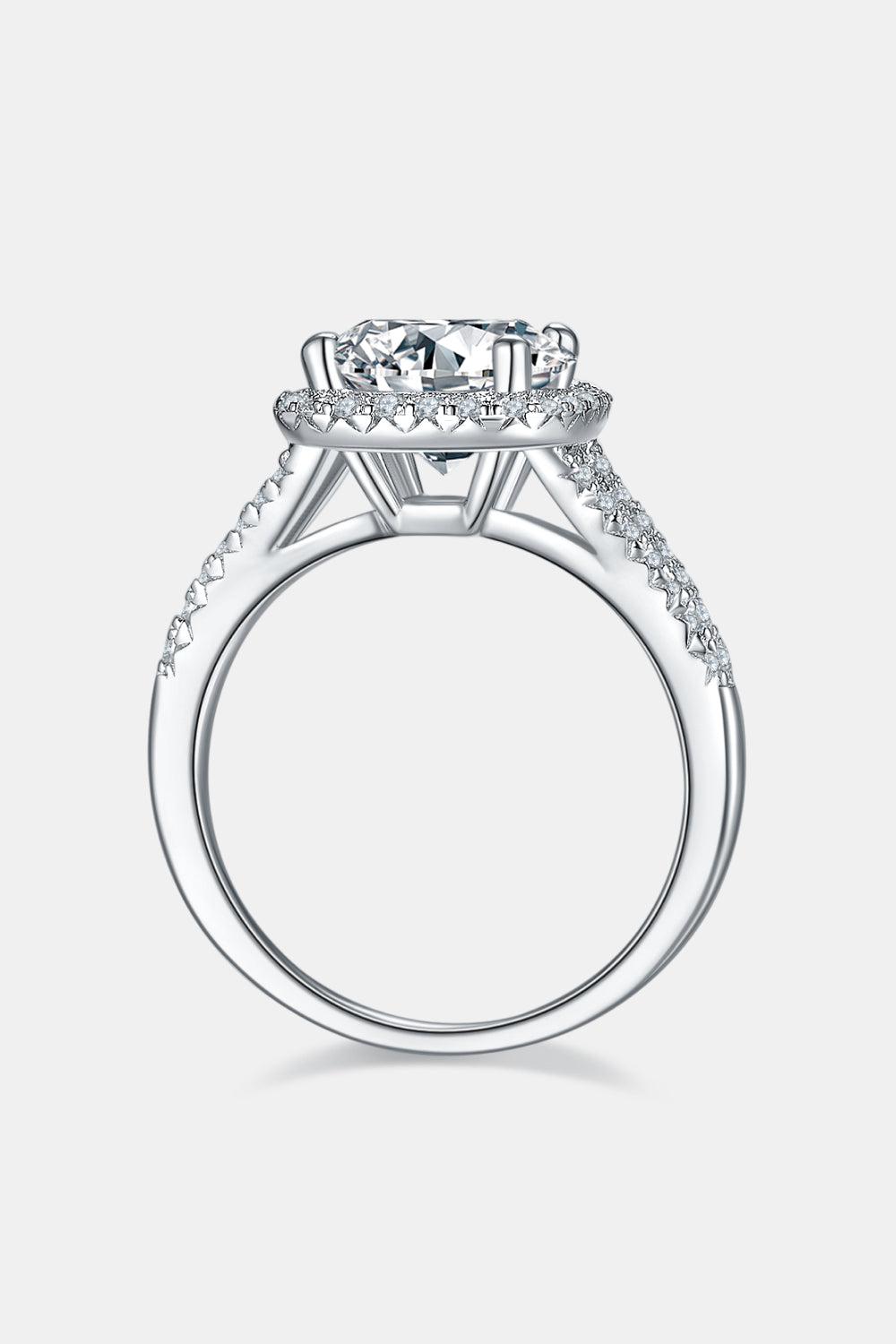 3 Carat Moissanite Halo Ring BLUE ZONE PLANET