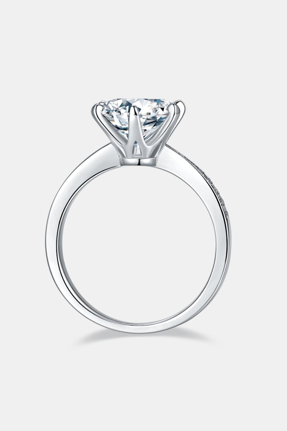 3 Carat Moissanite Side Stone Ring BLUE ZONE PLANET