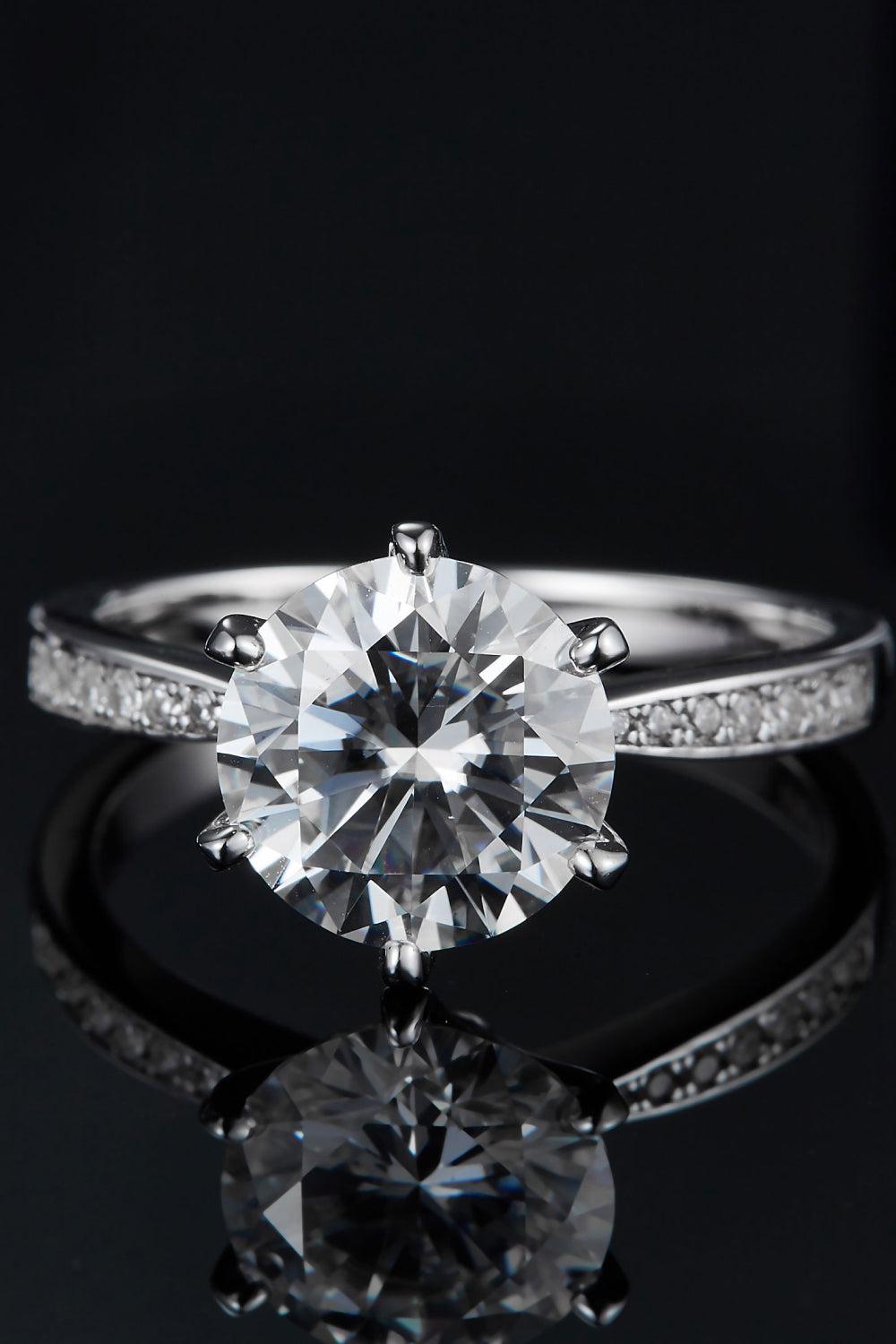 3 Carat Moissanite Side Stone Ring BLUE ZONE PLANET