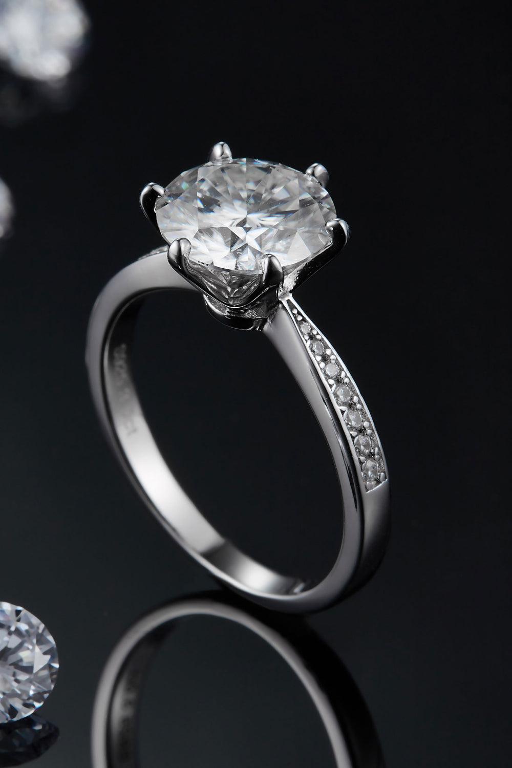 3 Carat Moissanite Side Stone Ring BLUE ZONE PLANET