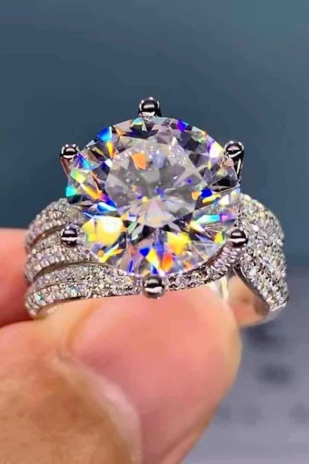 3 Carat Moissanite Three-Layer Ring BLUE ZONE PLANET