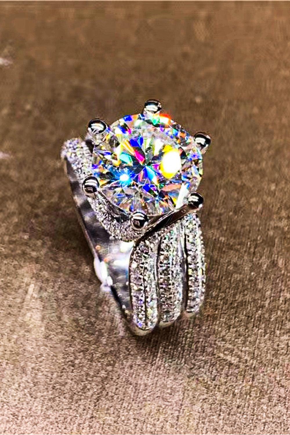3 Carat Moissanite Three-Layer Ring BLUE ZONE PLANET